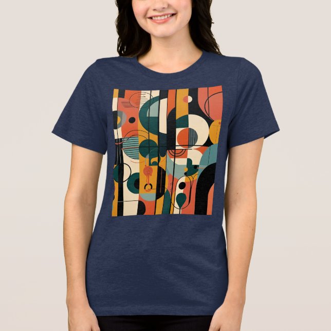 T-shirt En Tri-matière Rythme Géométrique (Recto)