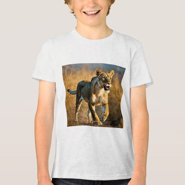 T-shirt En Tri-matière Sabre-Toothed Spotted Lioness Ambush – Predator vs (Recto)