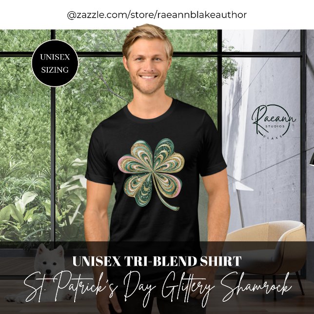 T-shirt En Tri-matière Saint-Patrick Glitter Trèfle Unisexe (Créateur téléchargé)