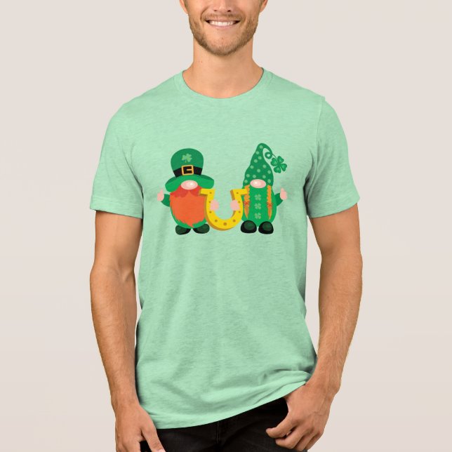 T-shirt En Tri-matière Saint Patrick's Day Lucky Gnome Duo (Recto)