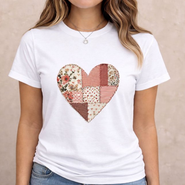 T-shirt En Tri-matière Saint-Valentin Patchwork Heart (Créateur téléchargé)