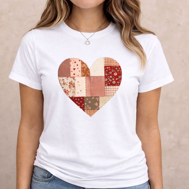 T-shirt En Tri-matière Saint-Valentin Patchwork Heart (Créateur téléchargé)