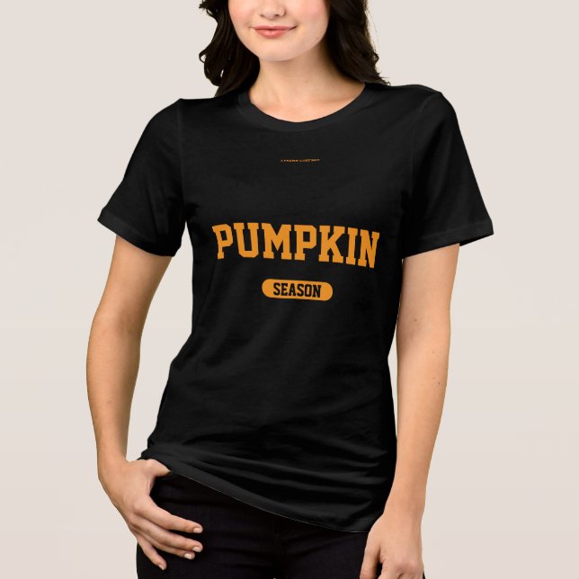 T-SHIRT  EN TRI-MATIÈRE SAISON DES CITROUILLES (Recto)