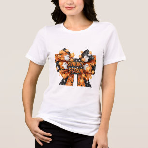 T-shirt En Tri-matière Saison éffrayante Halloween Bow Ghosts Bats Spider