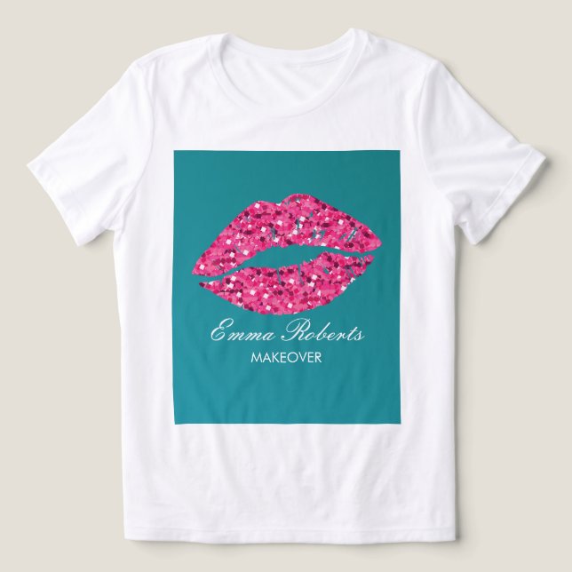 T-shirt En Tri-matière Salon de beauté turquoise Green Lips (Design Recto)