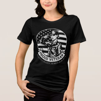 T-shirt En Tri-matière Saluez Une Fier Vétéran Féminin © FB @ #