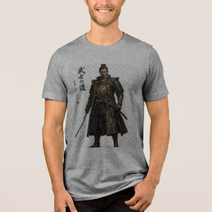 T-shirt En Tri-matière Samouraï Guerrier Ninja Hommes Tri-Mélange Japonai