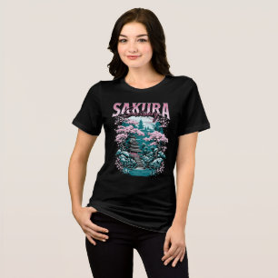 T-shirt En Tri-matière Sanctuaire Sakura Jardin Japonais