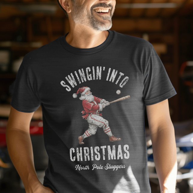 T-shirt En Tri-matière Santa Baseball “Swingin’ Into Christmas” Holiday (Créateur téléchargé)