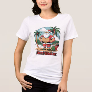 T-shirt En Tri-matière Santa Claus avec une torsion - Jour de la plage