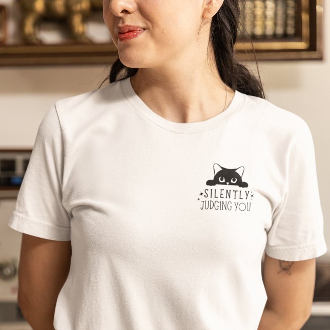 T-shirt En Tri-matière Sarcastique Silencieusement Vous Jugeant Chat Noir (Créateur téléchargé)