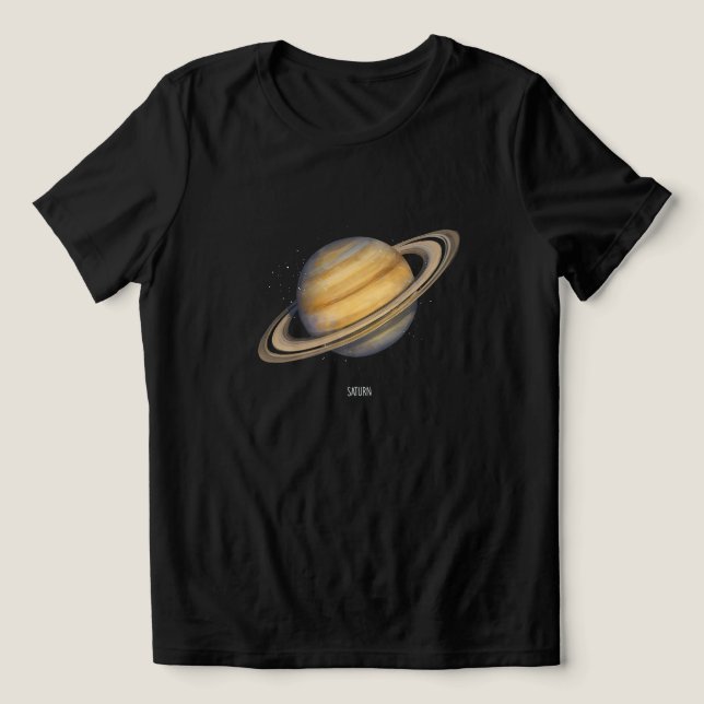 T-shirt En Tri-matière Saturne artistique avec anneaux vibrants (Design Recto)