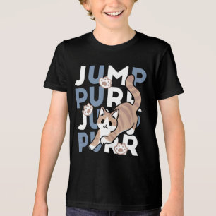 T-shirt En Tri-matière Sauter Purr Jump : Conception de chat joueuse avec