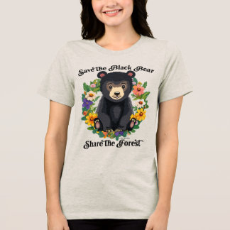 T-shirt En Tri-matière Sauvez l'ours noir, Partagez la forêt