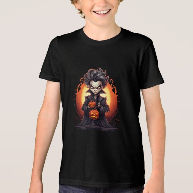 T-shirt En Tri-matière Scary Halloween Vampire (Recto)