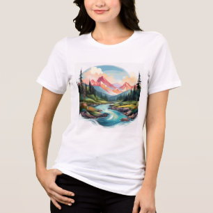T-shirt En Tri-matière Scène Majestic Mountain River