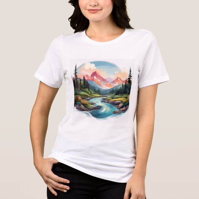 T-shirt En Tri-matière Scène Majestic Mountain River (Recto)
