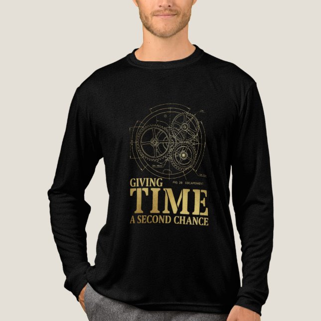 T-shirt En Tri-matière Schéma de cadran mécanique antique (Recto)
