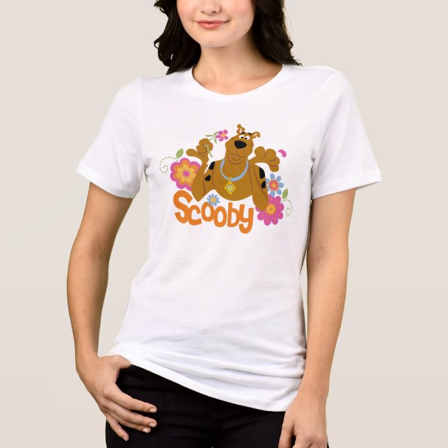 T-shirt En Tri-matière Scooby-Doo En Fleurs (Recto)