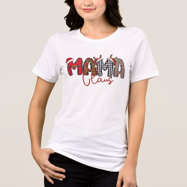 T-shirt En Tri-matière script Maman Noël mignon  (Recto)