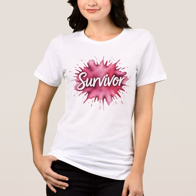T-shirt En Tri-matière Script Pink Splash Survivor (Recto)