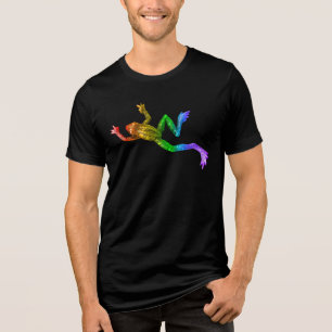 T-shirt En Tri-matière Sculpture de grenouille arc-en-ciel de SlipperyJoe