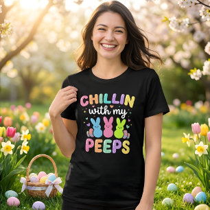 T-shirt En Tri-matière Se détendre avec mes amis Lapin de Pâques mignon F