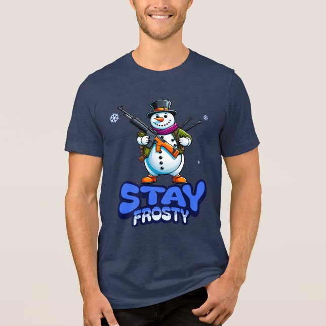 T-shirt En Tri-matière Séjournez Frosty Snowman 2e Amendement Noël (Recto)