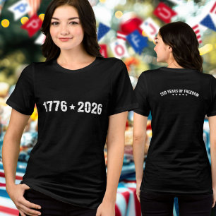 T-shirt En Tri-matière Semiquincentenaire 1776 à 2026 chiffres blancs
