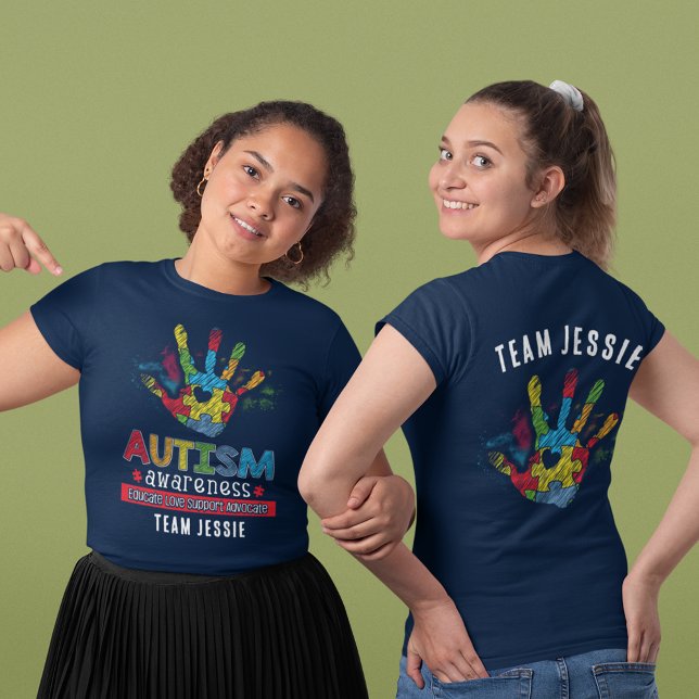 T-shirt En Tri-matière Sensibilisation sur l'autisme personnalisée Sensib (Autism Awareness Support Matching Team T-Shirt)