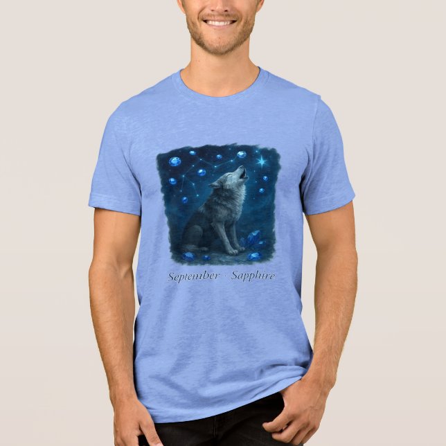 T-shirt En Tri-matière Septembre Sapphire - Loup céleste (Recto)