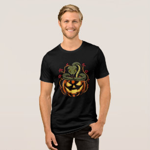 T-shirt En Tri-matière Serpent Enroulé Autour de l'Art Jack-o'-Lantern