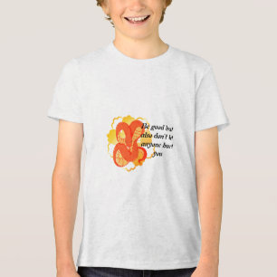 T-shirt En Tri-matière Serpent rouge sur une fleur d'or" Unique et luxu