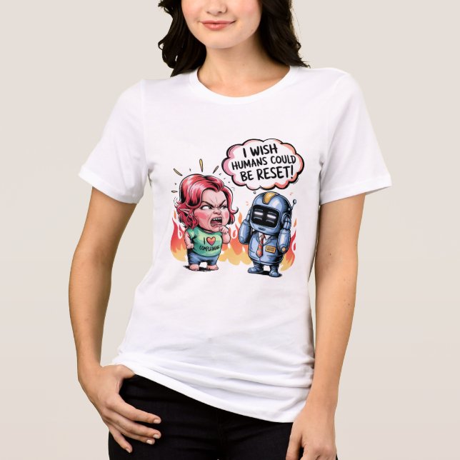 T-shirt En Tri-matière Services à la clientèle amusant Chatbot mèmes réin (Recto)