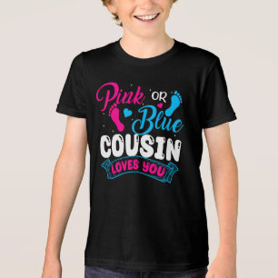 T-shirt En Tri-matière Sexe Révéler Cousin rose ou bleu Cousin vous aime