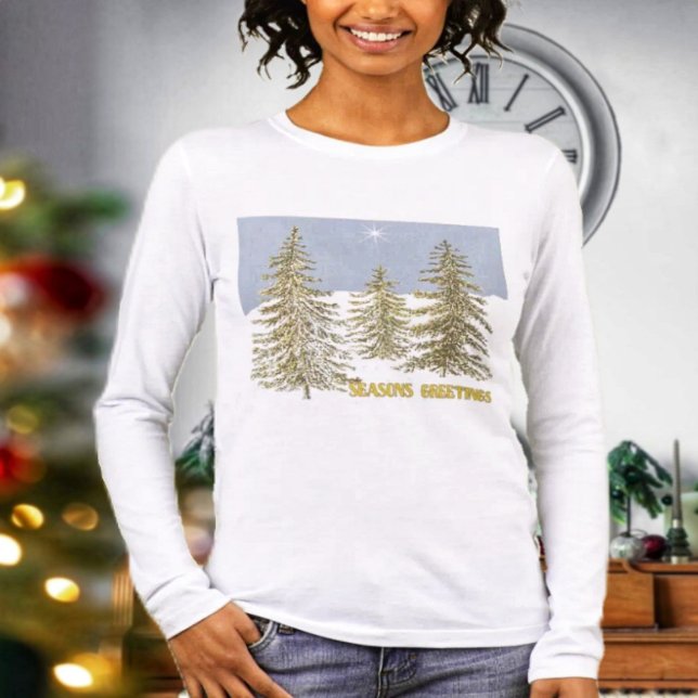 T-shirt En Tri-matière SG-Trees & Star (Celebrate the holidays in comfort with your SG Trees & Star Tri-Blend Tee!)