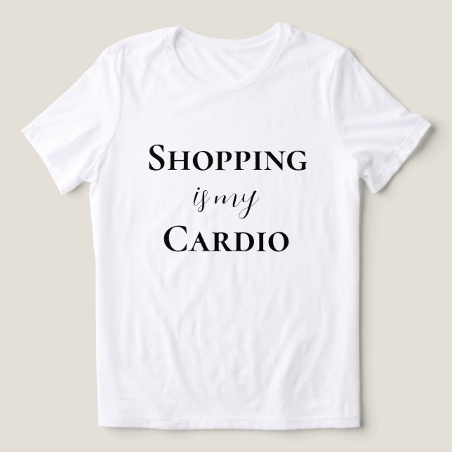 T-shirt En Tri-matière Shopping Est Mon Cardio (Design Recto)