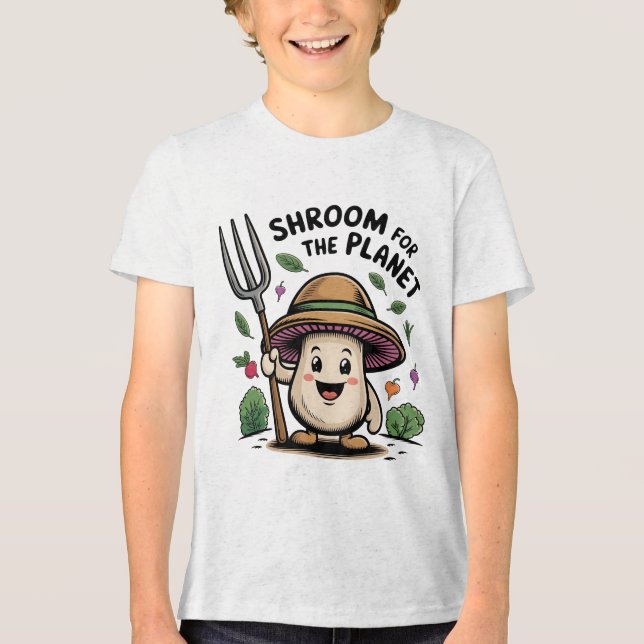 T-shirt En Tri-matière Shroom For The Planet Funny Mushroom Farmer (Recto)