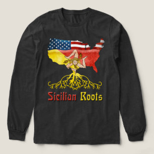 T-shirt En Tri-matière Sicilienne Roots USA Drapeau Héritage