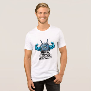 T-shirt En Tri-matière Signal fort, personnalité plus forte - Drôle Wi-Fi
