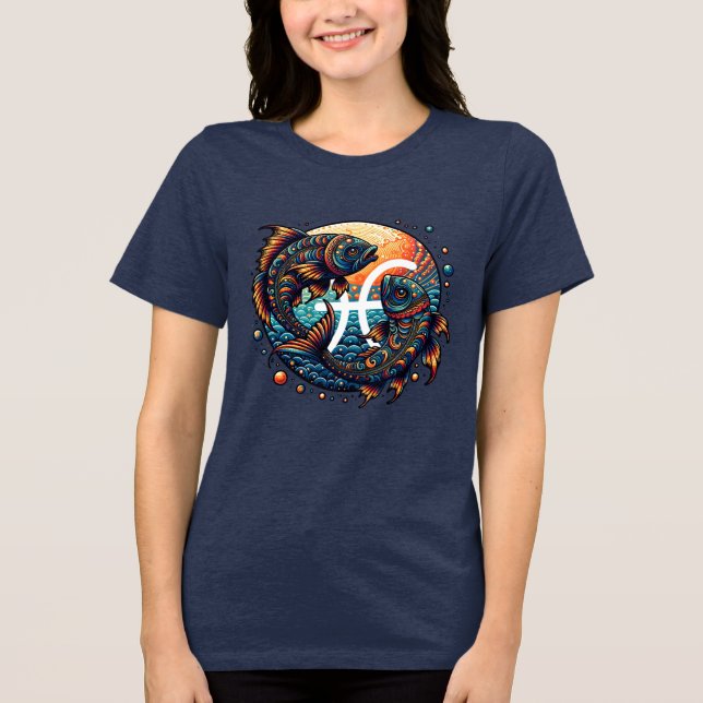 T-shirt En Tri-matière SIGNE Horoscope Astrologique Poissons Zodiac (Recto)