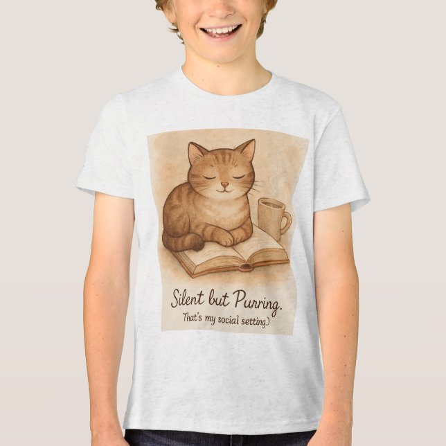 T-shirt En Tri-matière Silent but Purring Cat Tee (Recto)