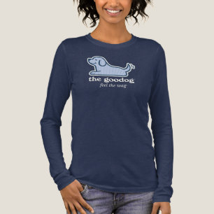 T-shirt En Tri-matière Silhouette de chien à rayures bleues Navy
