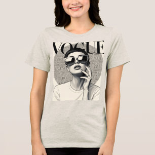 T-shirt En Tri-matière Silhouette de mode chic vintage - Style Audrey