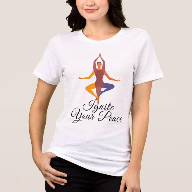 T-shirt En Tri-matière Silhouette de yoga multipose (Recto)