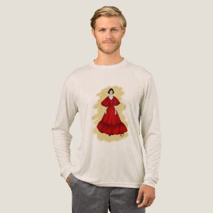 T-shirt En Tri-matière Silhouette Rouge Gras avec Détail Bleu
