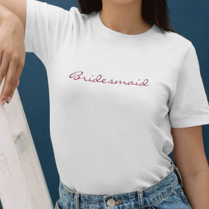 T-shirt En Tri-matière Simple femme de chambre minimaliste rose et blanc