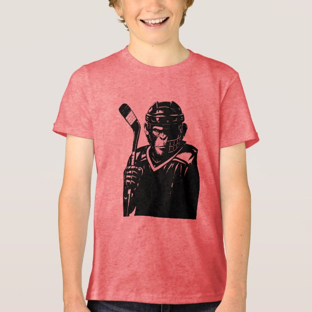 T-shirt En Tri-matière Singe de hockey gras (Recto)