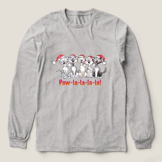 T-shirt En Tri-matière Singing Christmas Cats with Santa Hats (Motif devant)