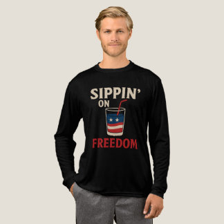T-shirt En Tri-matière Sippin’ on Freedom – Patriotic 4th of July T-Shirt